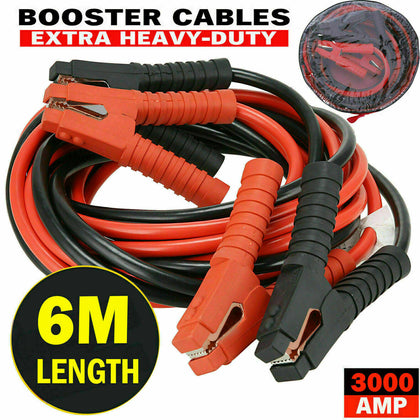 3000AMP 6M Jumper Leads Surge Protected Long Heavy Duty Car Jump Booster Cables