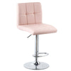 2x Adjustable Breakfast Bar Stools Leather Chair Swivel Lift Kitchen in Pink