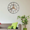 INDOOR OUTDOOR LARGE GARDEN WALL CLOCK ROMAN NUMERALS GIANT OPEN FACE METAL 60CM