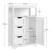 Bathroom Floor Cabinet Storage Unit 3 Drawers Hallway Living Room Bedroom White