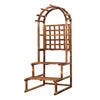 Arched Hollow Grid Wooden Storage Flower Pot Hanger Planter Climbing Stand Shelf