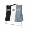 3 COMPARTMENT LAUNDRY CLOTHES WASHING STORAGE BIN BASKET HAMPER DARK LIGHT COLOR