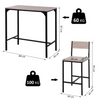 Industrial Bar Table Breakfast Space Saving Kitchen Compact Set 2 High Stools