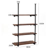 4 Tier Industrial Metal Pipe Floating Shelf Wall Mounted Wooden Display Rack