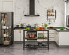 Industrial Kitchen Island Vintage Storage Table Rustic Metal Large Shelf Cabinet