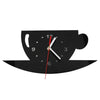 Cute Wall Clock Coffee Cup Shaped Decorative Kitchen Wall Clocks Living Room