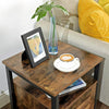 Industrial Style Wooden/Steel Rustic Bedside End Table Nightstand Shelf Cabinet