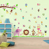 Wall Sticker Decal Huge Elephant Friends with Learning Alphabet Home Decoration