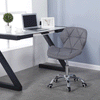 Cushioned Computer Desk Office Chair Chrome Legs Swivel Small Adjustable Grey