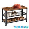 3 Tier Industrial Iron Shoe Rack Bench Wooden Organiser Stand Storage Shelf Seat