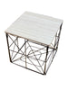 FOLDABLE METAL WIRE WOOD TOP STORAGE SQUAR COFFEE SIDE TABLE BASKET WHITE BLACK