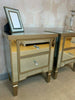 Georgia Luxe Champagne Gold Mirrored 2 Drawer Bedside Cabinet Chest Lamp Table