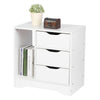 Wood Chest of 3 Drawers Bedside Table Cabinet Nightstand Storage Furniture White