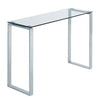 Glass Console Table Clear Chrome Legs Modern Hall Side Table Living Room