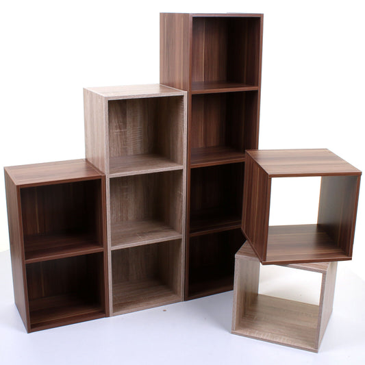 2 3 4 Tier Cube Wooden Bookcase Shelving Shelves Display Storage Unit Wood Shelf