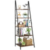 Ladder Shelf 5 Tiers Bookcase Bookshelf Industrial Storage Rack Display Stand
