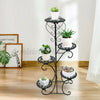 5 Tiers Metal Plant Flower Pot Stand Display Shelf Rack Patio Yard Deco