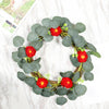 Round Leaf Eucalyptus Vine Ring Wall Hanging Natural Artificial Flower Garland