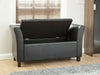 Verona Window Seat Luxurious soft Black Faux Leather storage Ottoman