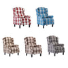 Wing Back Recliner Fireside Checked Fabric Reclining Armchair Sofa Living Room