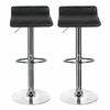 2×Bar Stools Leather Chairs Breakfast Chairs Swivel Gas Lift Kitchen Cushioned