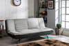 Modern Grey Sofa Bed Brand Fabric 3 Seater Padded Sofabed With Chrome Legs