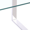 Square Glass Side Table Chrome Stainless Steel Modern Tempered Glass Living Room