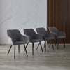 2× Kitchen Dining Chairs Velvet Faux Leather Fabric Padded Home Office Chair set