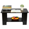 2 Tiers Modern Wooden Coffee Table with Storage Shelf Sofa Side Desk Living Room