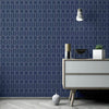 Linear Hexagons Geometric Honeycomb Shapes Arthouse Wallpaper - Navy 909702