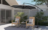 Mondeer 3M Garden Banana Parasol Cantilever Parasol Crank Handle with Solar LED