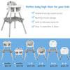4 in 1 Baby Highchair Infant Feeding Seat Kids Table&Chair Set W/Adjustable Tray