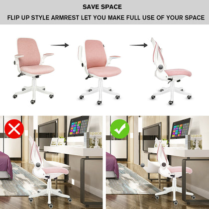 Office Game Chair Adjustable Swivel Mid-Back Computer Desk Chair Padded Armrest
