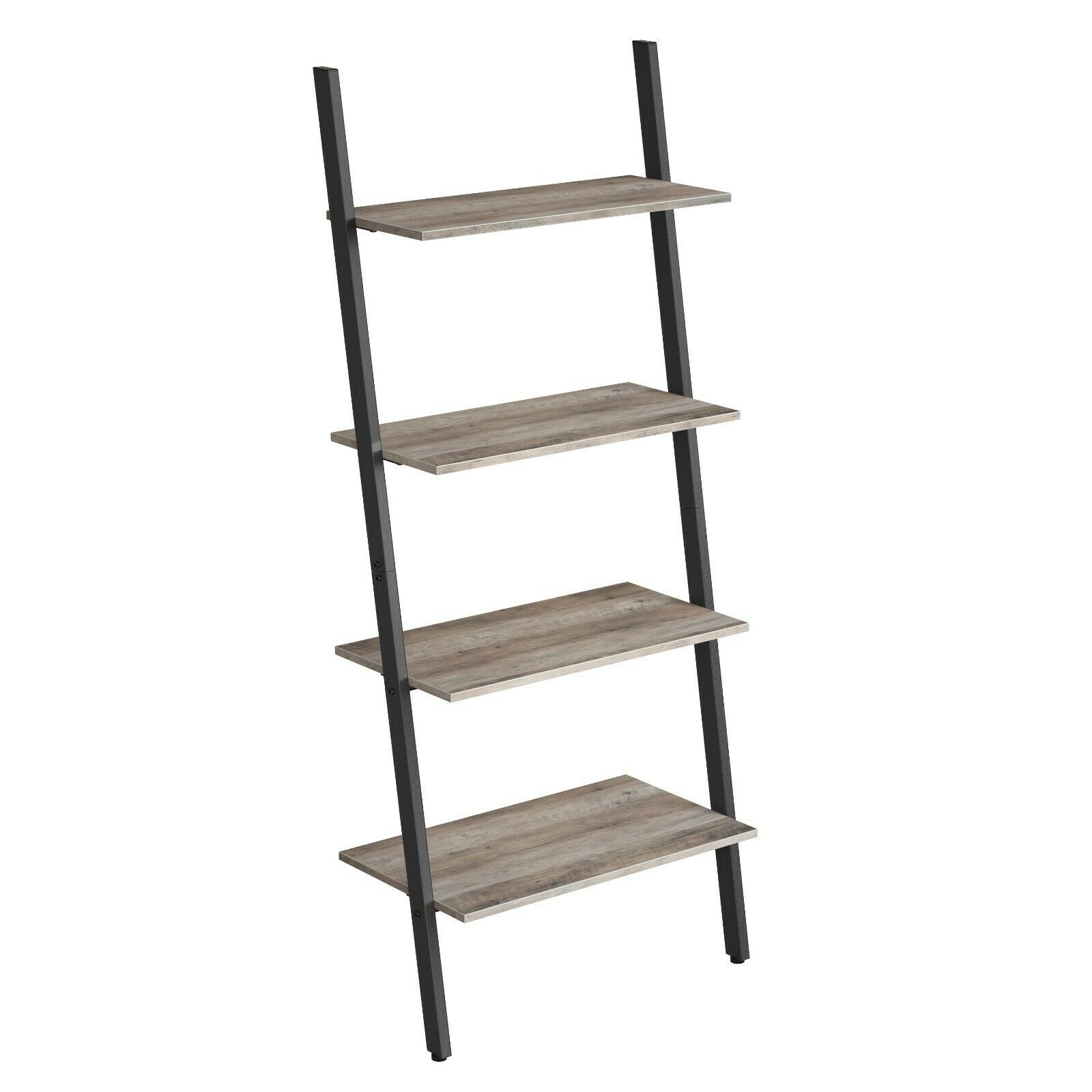 4 / 5 Tier Ladder Shelf Unit Bookcase Wall Rack Shelf Storage Shelving Bookshelf