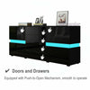 High Gloss Kitchen Cupboard 2 Doors Buffet Dresser Cabinet Sideboard LED Light