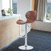 2 x Vintage Bar Stools Breakfast Counter Height Adjustable Footrest Swivel Chair