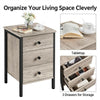 3 Drawer Nightstand Storage Metal Frame Dresser Organizer for Closets Hallway