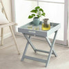 Butlers Console Tray Table Grey Portable Serving Wooden Shelf Storage Folding