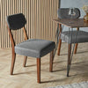 Ex display Set of 2 Nelson Dining Chairs Grey Linen-Look Seat Walnut Legs