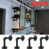 4 Pipe Shelf Bracket Industrial Metal Rustic Wall Floating Shelves Support Decor