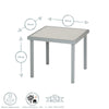 Sussex Garden Side Table Metal Outdoor Patio Furniture 44 x 44cm Grey