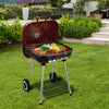 Charcoal Trolley BBQ Garden Outdoor Barbecue Cooking Grill Powder Wheel New Red