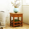 Bamboo 1 Drawer Side Cabinet Wooden Bedside Table Cabinet Storage Chest Shelf