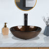 Tempered Glass Basin Sink Vanity Bathroom Clockroom Countertop Wash Bowl w/ Tap
