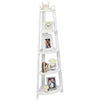 5 TIER WHITE CORNER FREESTANDING LADDER SHELF HOME DISPLAY BOOKCASE