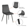 Set of 2 Velvet Dining Chairs Soft Padded Seat Metal Legs Modern Office Kitchen