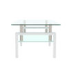 Modern White Clear Coffee Table Side Center Tables for Living Room Furniture UK