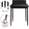 2Pcs Modern Dining Chairs Padded Seat Faux Leather with Metal Legs Kitchen Black