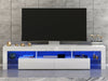 Modern 200cm TV Unit Cabinet Stand 2 Drawers High Gloss Doors RGB LED Lights