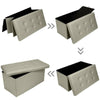 Practical PU Leather Bedroom Foldable Ottoman Storage Foot Stool Seat Box UK
